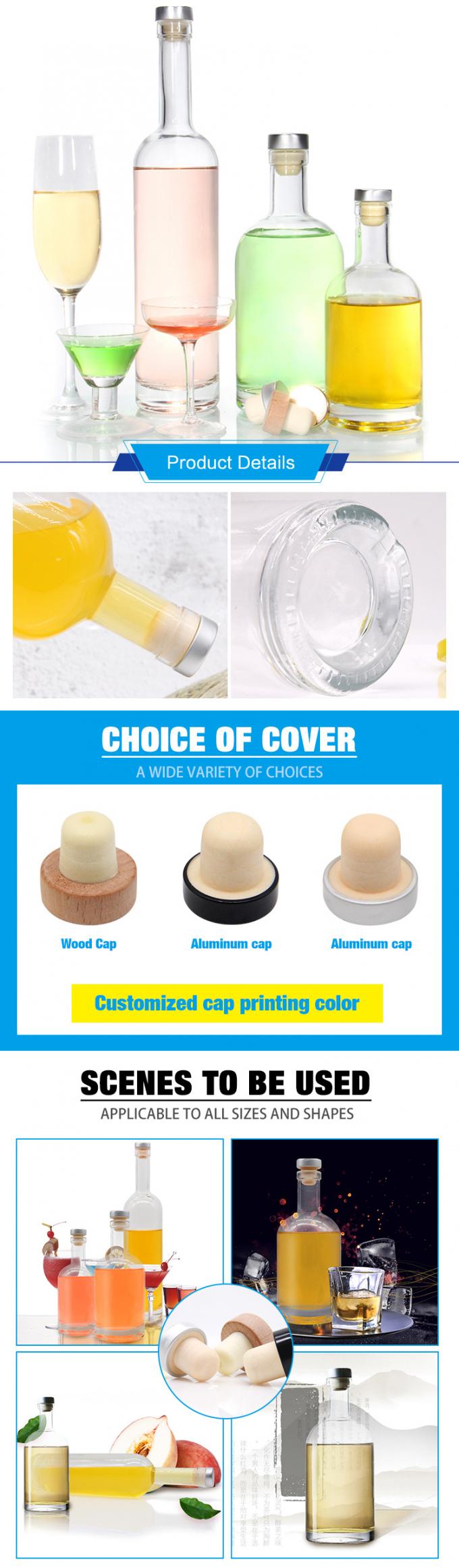 Precio barato750ml Flint botellas de licor de vidrio personalizado Impreso para cóctel whisky ron 0