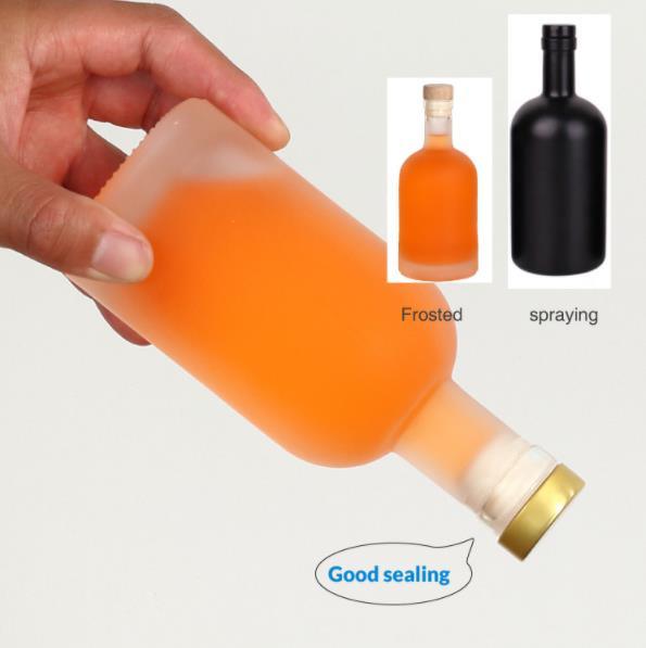 Precio barato750ml Flint botellas de licor de vidrio personalizado Impreso para cóctel whisky ron 3