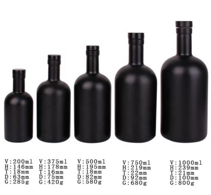 Precio barato750ml Flint botellas de licor de vidrio personalizado Impreso para cóctel whisky ron 2