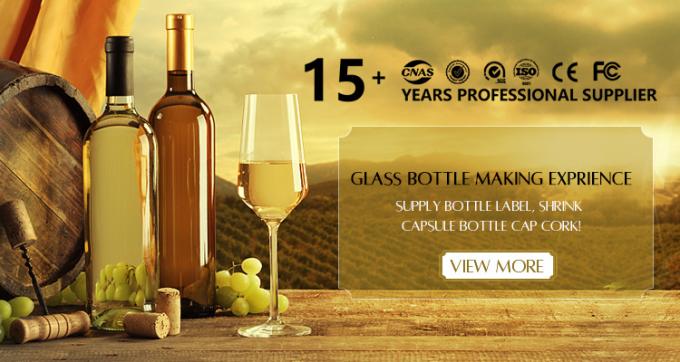 Custom Logo Glossy Black Brown Recycled Wine Bottles Glasses Wine Bottles with Screw Cap