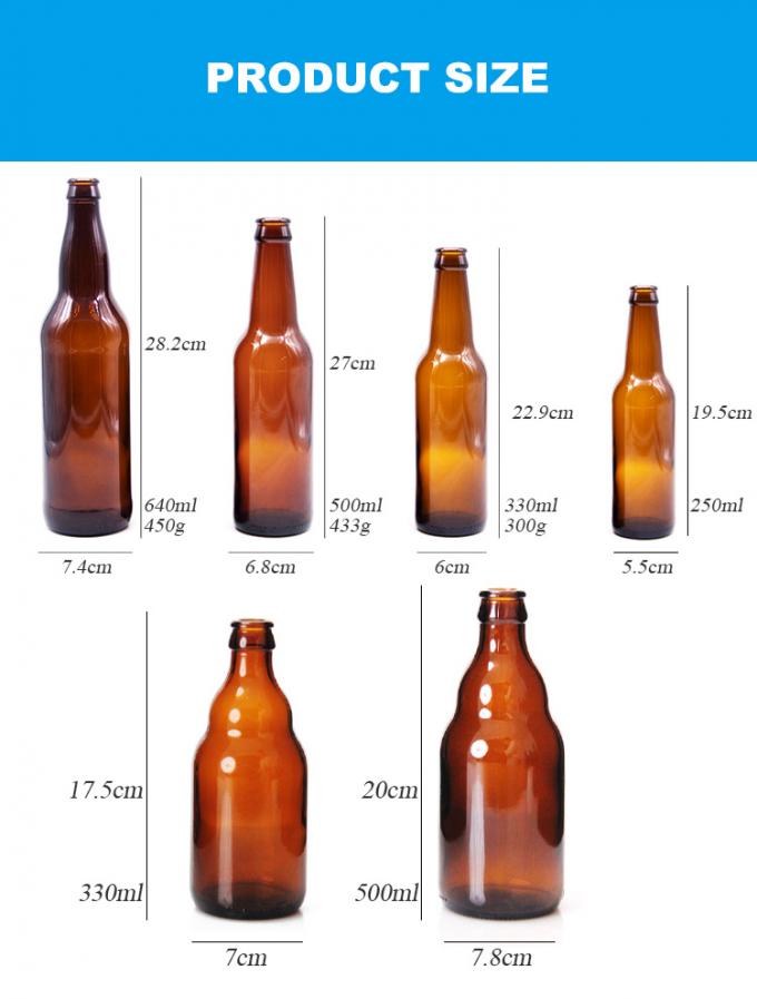 Botellas de cerveza de vidrio 200ml 375ml 500ml para elaborar en casa 1