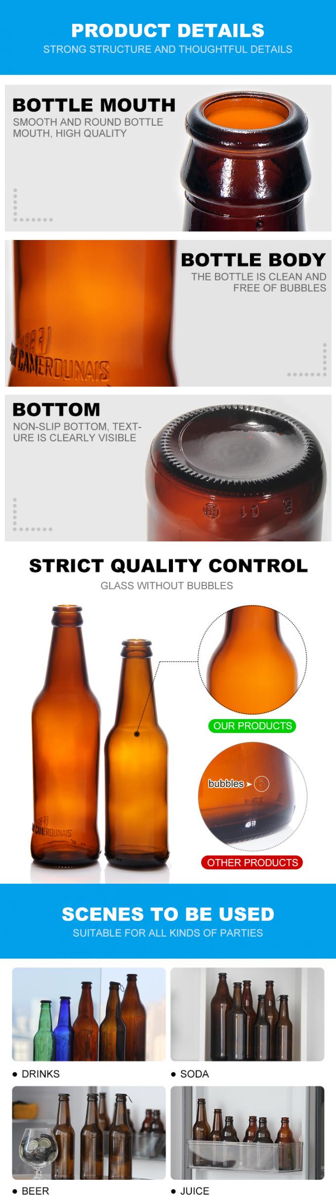 Botellas de cerveza de vidrio 200ml 375ml 500ml para elaborar en casa 2