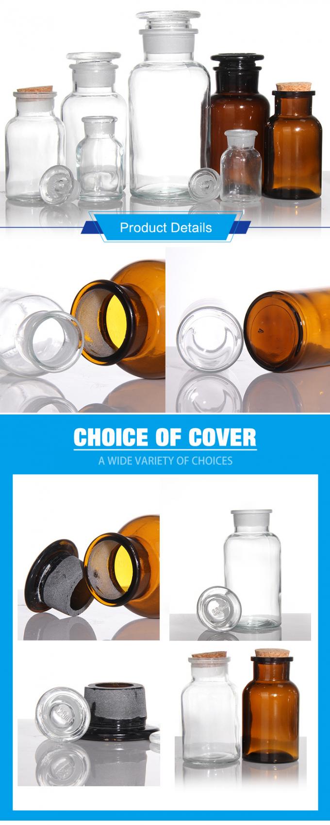 Botellas de medicinas claras de 100 ml de vidrio de alto borosilicato 0