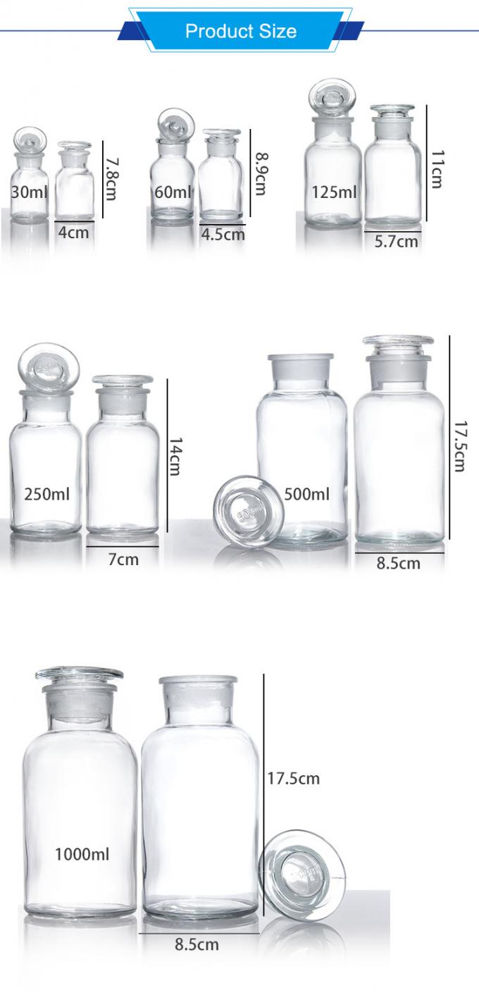 Botellas de medicinas claras de 100 ml de vidrio de alto borosilicato 1