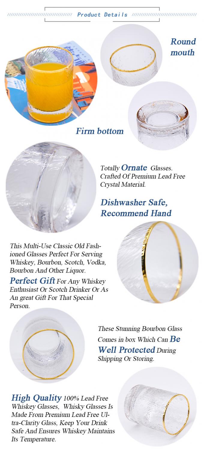 7oz 8oz de cristal personalizado con borde de oro 1
