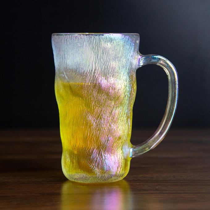 300 ml de tazas de café de cristal glaciar de vidrio con mango 0