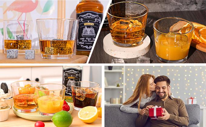 Whisky espeso transparente de 8 oz Highball de vidrio a granel estilo de montaña FUJI 3