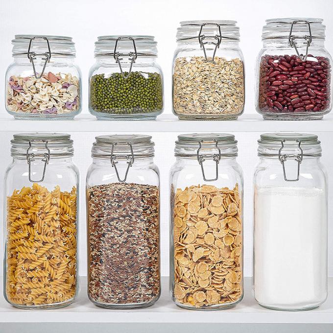 Jarrón de guisantes de confitura de boca ancha personalizado 300ml 500ml 750ml Jarrón de vidrio hermético de alimentos con tapa de tapa 2