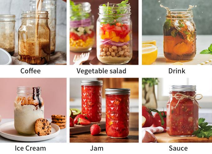 200 ml 250 ml 380 ml 500 ml Botellas de vidrio de cocina Botellas de vidrio Jar Mason de vidrio Contenedores de lata 3