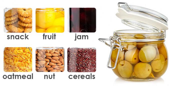 Envases de cristal redondos a medida 35ml 100ml 8Oz 10Oz 12Oz Jam de pepinos picles Jarrones de almacenamiento de vidrio para almacenar alimentos 7