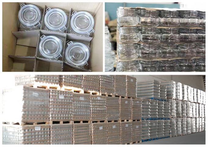 Jarrones de vidrio de congelación personalizados Jarrones de almacenamiento de alimentos herméticos de albañilería con tapa de doble. 12