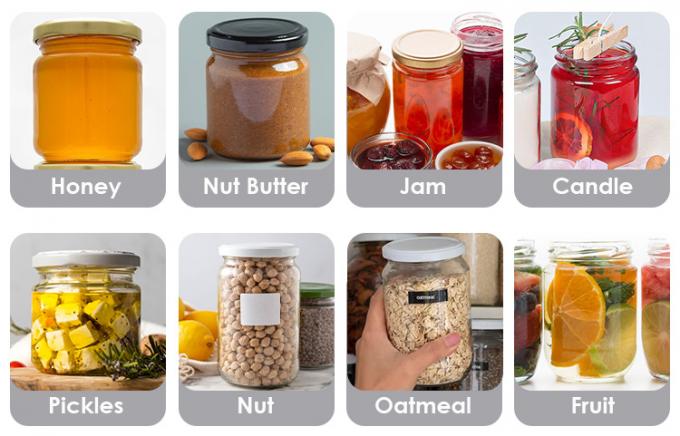 300 ml 200 ml 100 ml mayorista Hexagon Vidrio Mason Jar Jam Jar Miel Jar Con tapa de tornillo de metal 5