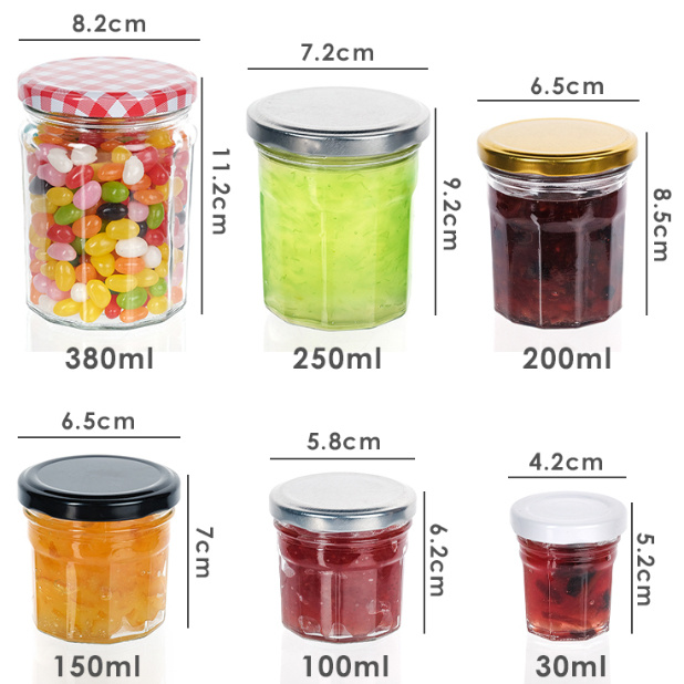 Precio de fábrica Jarrón de almacenamiento de embalaje de alimentos transparente Jarrón de vidrio redondo de varios tamaños 1