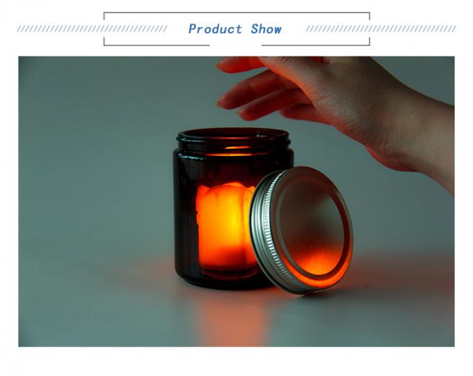 Envases para velas de vidrio de color ámbar negro mate 0