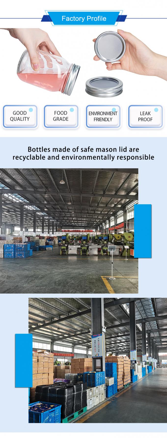 Precio de fábrica de metal regular de hojalata tapa de boca ancha para el frasco de vidrio Mason 4