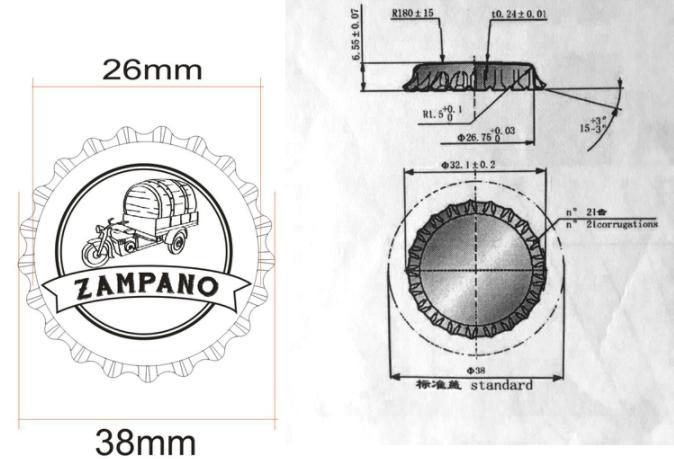 Venta caliente de 26 mm Innovación Anillo abierto fácil de tirar Ringtab Botella de cerveza de bebidas tapa de corona 6