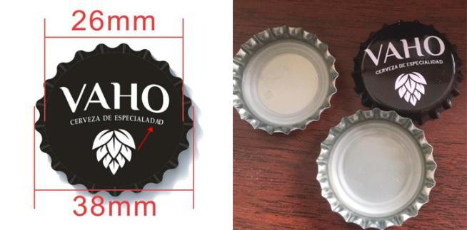 26 mm Botella de cerveza de vidrio negro tapas de copas corona de metal personalizada 2