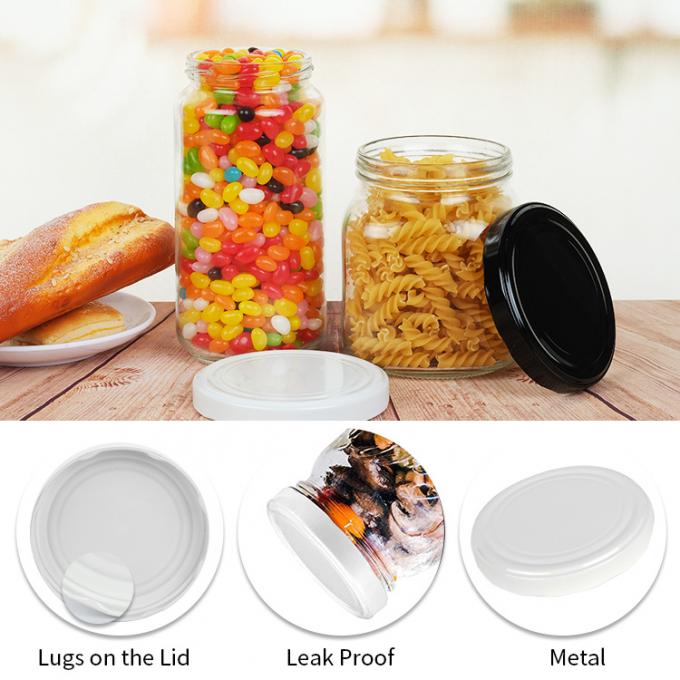 Jarrón de vidrio personalizado con tapa de 43 mm para alimentos enlatados 1