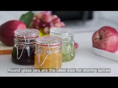 En stock Contenedor de vidrio redondo para envases de alimentos de cocina