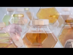 Jarrones hexagonales de vidrio de 100 ml y 220 ml con tapas de agua