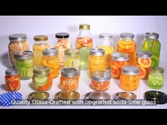 Jarrones redondos de vidrio de boca ancha 12 oz Jarrones de albañilería para el hogar