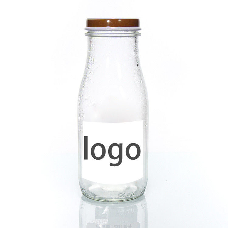 OEM 250 ml 500 ml 1000 ml 2 litros Botellas de vidrio de leche Jar Grado alimenticio forma redonda