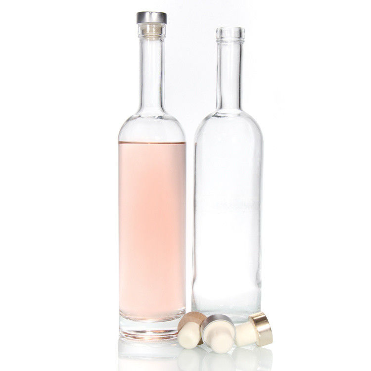 Precio barato750ml Flint botellas de licor de vidrio personalizado Impreso para cóctel whisky ron