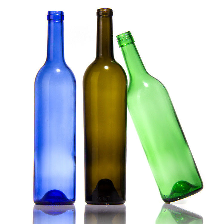 Fabricantes de lujo Botella de vino rojo de 375 ml 750 ml Botellas de vidrio vacías de color verde oscuro con tapas