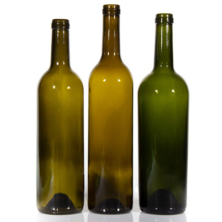 Fabricantes de lujo Botella de vino rojo de 375 ml 750 ml Botellas de vidrio vacías de color verde oscuro con tapas