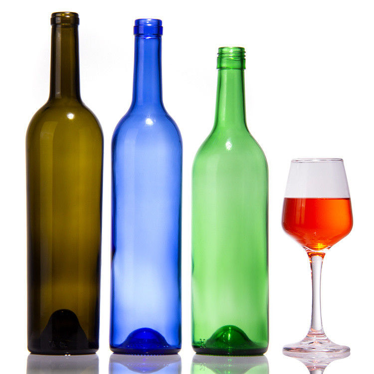 Fábrica vende botellas de vidrio verde oscuro y botella de vidrio de vino tinto con tapa hermética