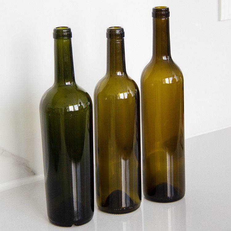 Fábrica vende botellas de vidrio verde oscuro y botella de vidrio de vino tinto con tapa hermética