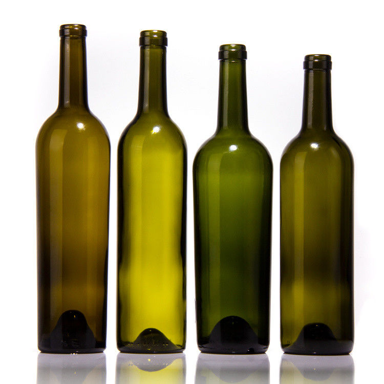 Botella de vino de vidrio de colores de ODM 500ml 700ml 750ml 1500ml