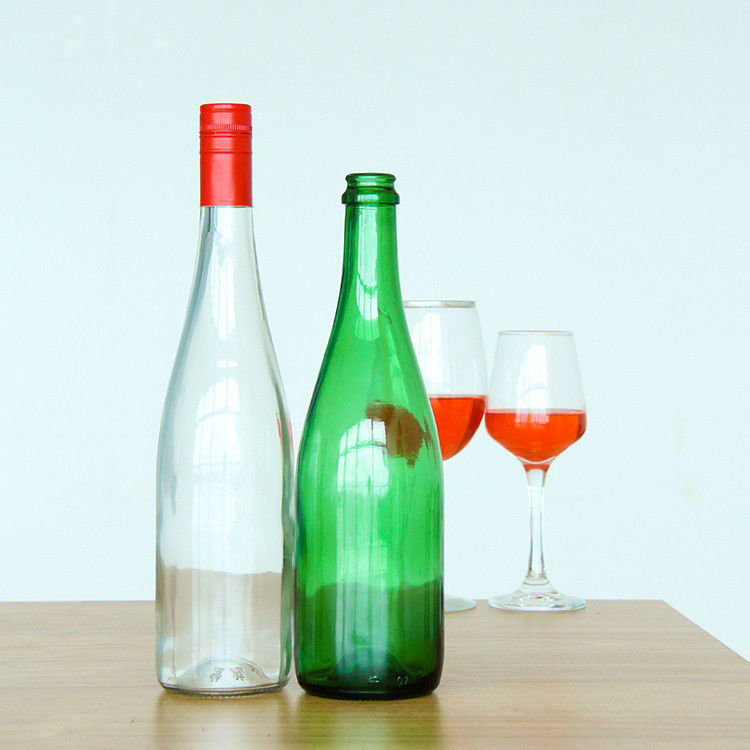 Vidrio de whisky vacío redondo 500 ml 750 ml Vidrio congelado claro Botellas de vino helado Botella de vino helado Botella de licor