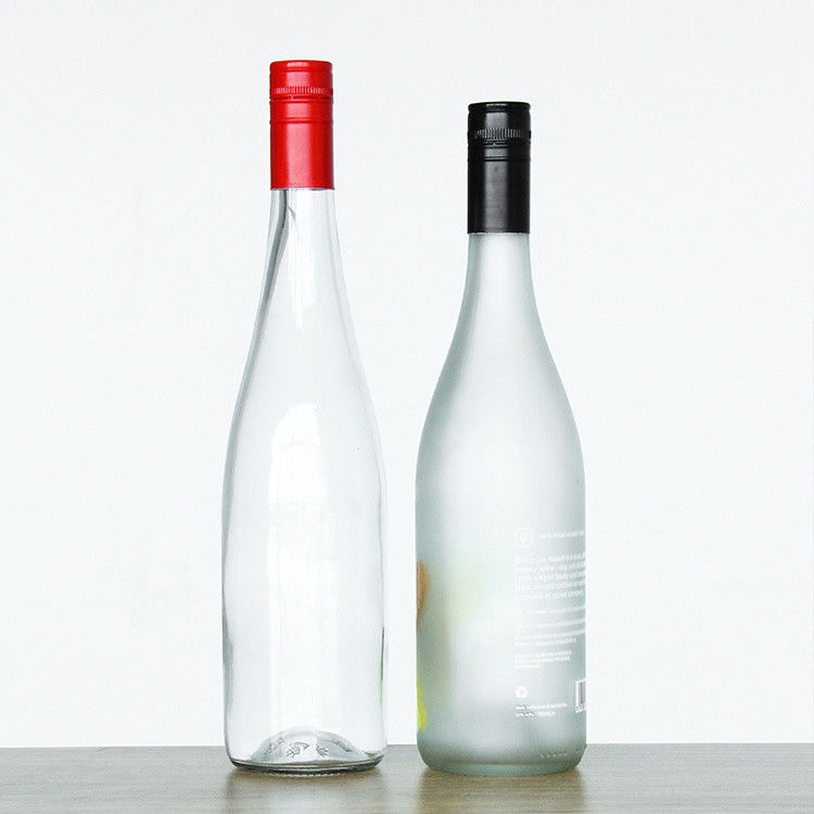 Botella de vidrio de vino de Burdeos de 750 ml vacía con tapa de corcho de madera