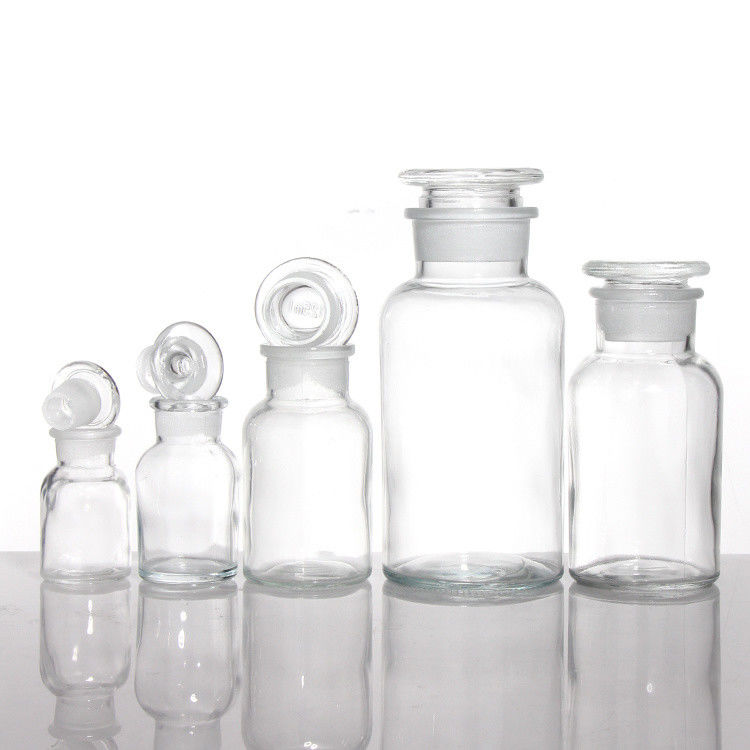 Botellas de vidrio ámbar de boca ancha para medicamentos para píldoras