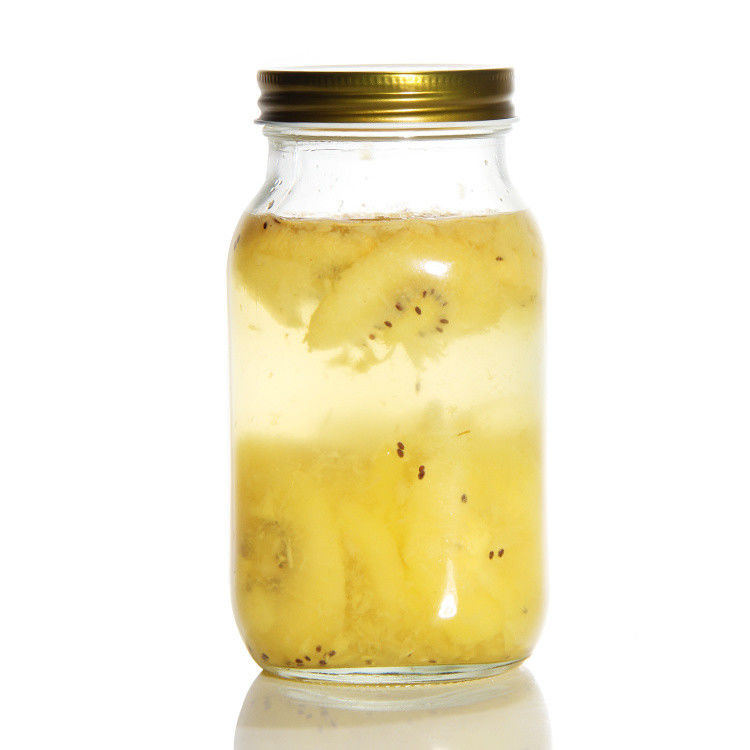 Producido varios tamaños de vidrio de cocina personalizado almacenamiento de alimentos de vidrio Mason Jar para dulces de galletas de especias