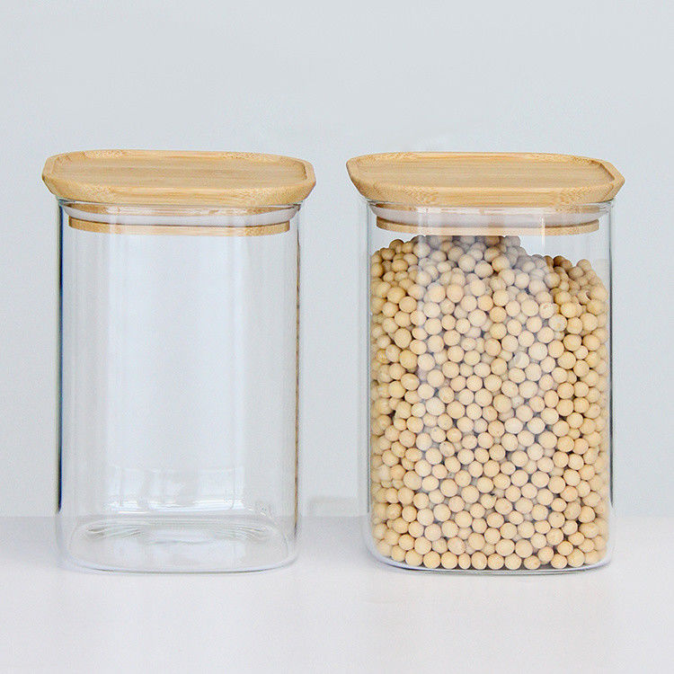 Jarrones de vidrio de alto borosilicato 300 ml Cisternas de cocina con tapa de corcho de la despensa