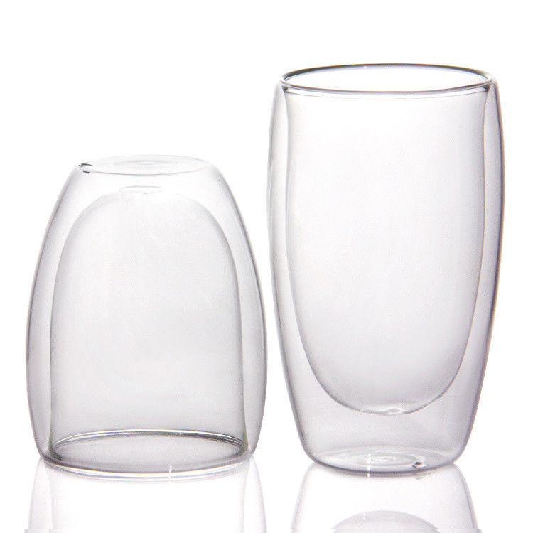 12 oz 16 oz copas de café con leche con doble pared de borosilicato copa de té de vidrio para barbacoa