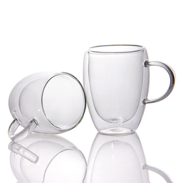 12 oz 16 oz copas de café con leche con doble pared de borosilicato copa de té de vidrio para barbacoa