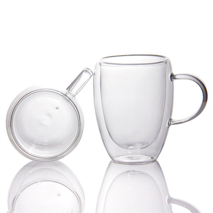 12 oz 16 oz copas de café con leche con doble pared de borosilicato copa de té de vidrio para barbacoa