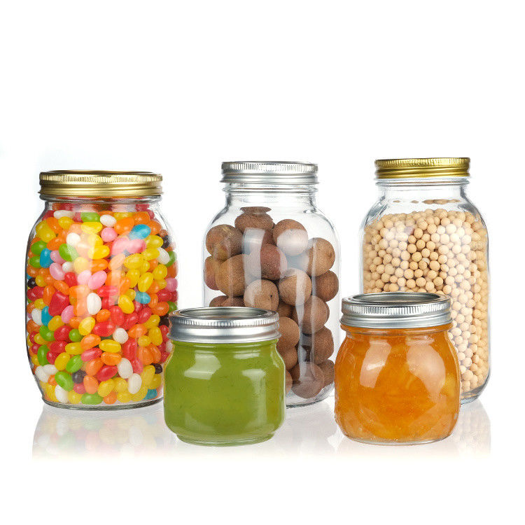 Jarrón de vidrio de forma redonda de bajo precio Jarrón de vidrio transparente Mason Jarrón con tapa de almacenamiento Jar de vidrio vacío