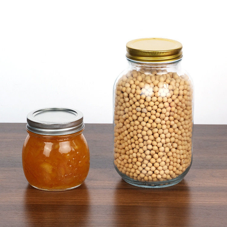 Jarrón de vidrio de forma redonda de bajo precio Jarrón de vidrio transparente Mason Jarrón con tapa de almacenamiento Jar de vidrio vacío
