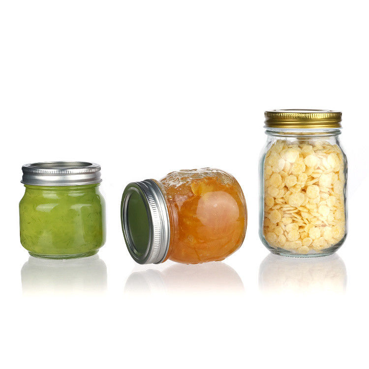 Jarrón de vidrio de forma redonda de bajo precio Jarrón de vidrio transparente Mason Jarrón con tapa de almacenamiento Jar de vidrio vacío