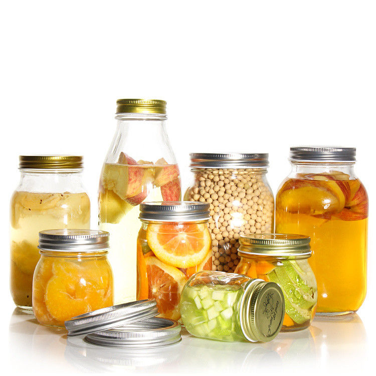 Restaurante cocina bar de vidrio de la pinta boca ancha de vidrio de la lata Mason Jar para la lata