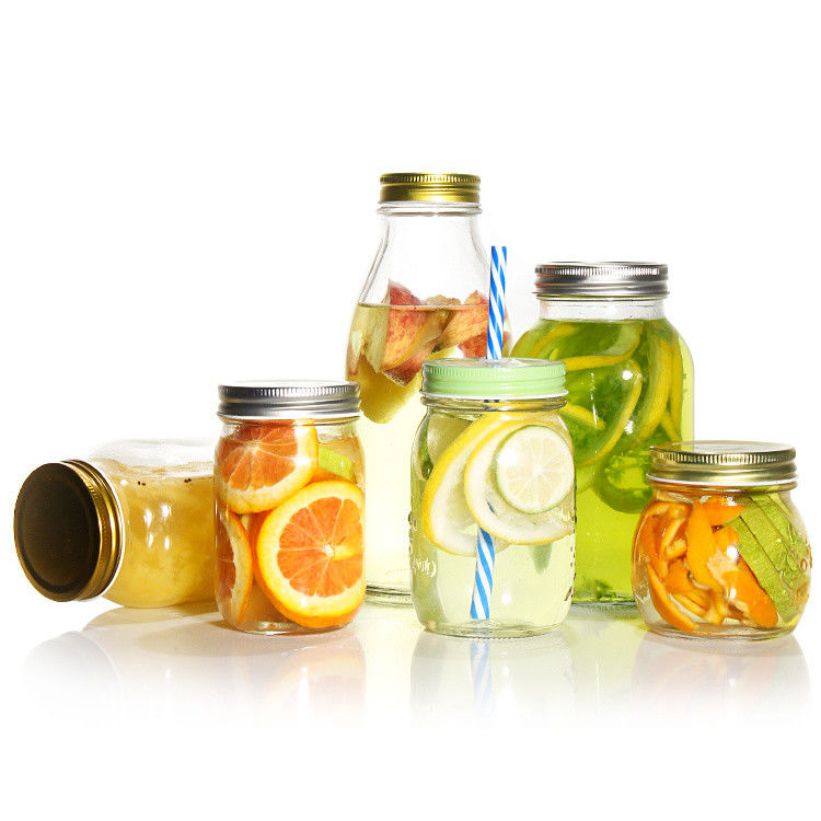 Restaurante cocina bar de vidrio de la pinta boca ancha de vidrio de la lata Mason Jar para la lata