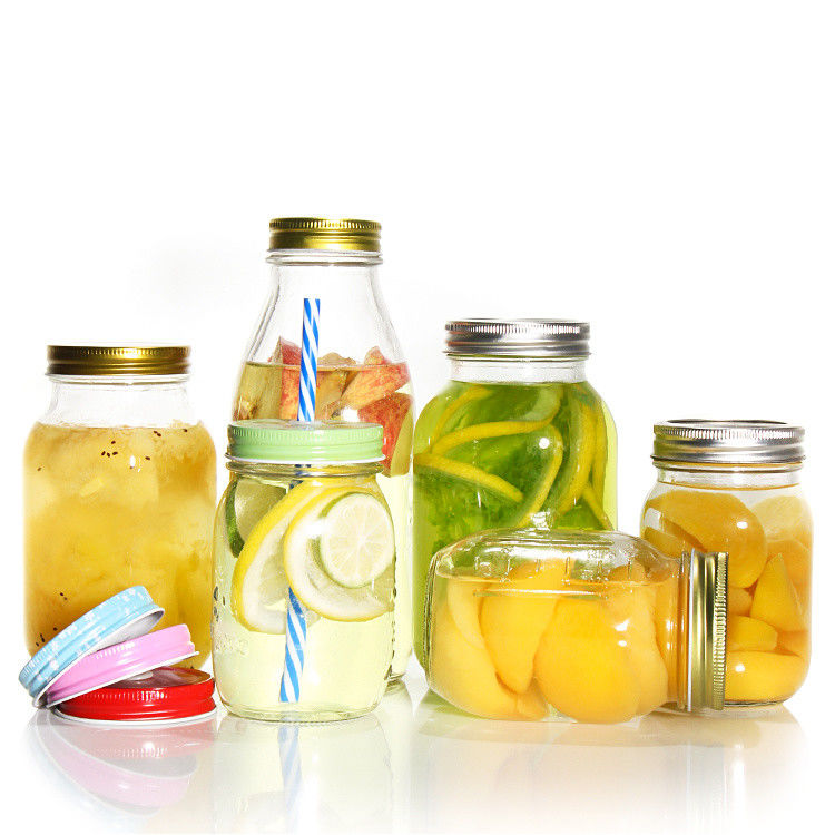 Restaurante cocina bar de vidrio de la pinta boca ancha de vidrio de la lata Mason Jar para la lata