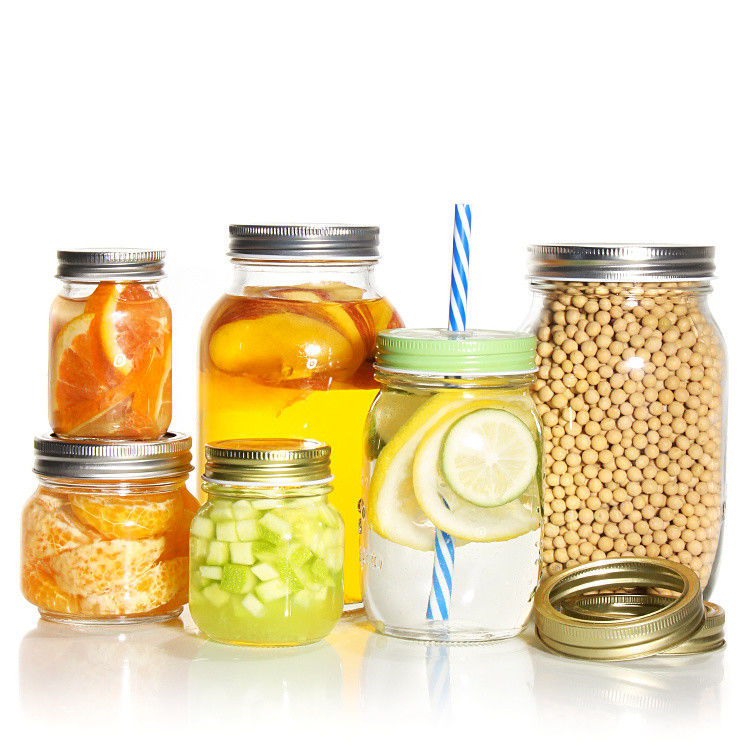 Restaurante cocina bar de vidrio de la pinta boca ancha de vidrio de la lata Mason Jar para la lata