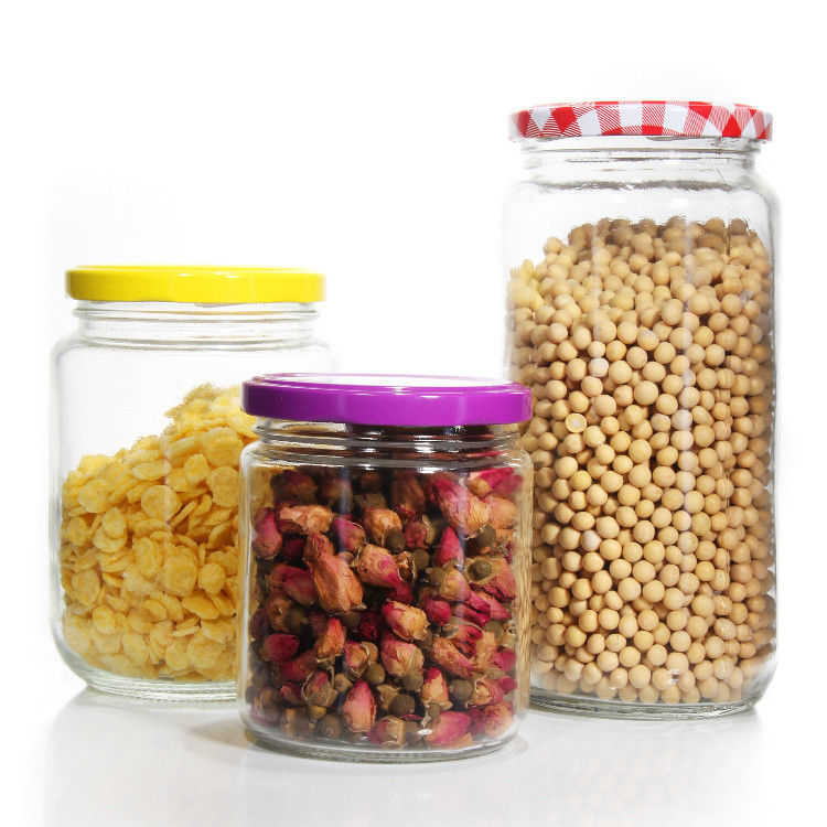 Calidad 45Ml 100Ml 150Ml 350Ml 450Ml Refrigerante de cocina de alta calidad Jarrones de vidrio con tapa de metal