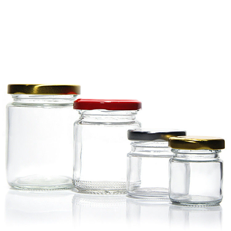 Calidad 45Ml 100Ml 150Ml 350Ml 450Ml Refrigerante de cocina de alta calidad Jarrones de vidrio con tapa de metal