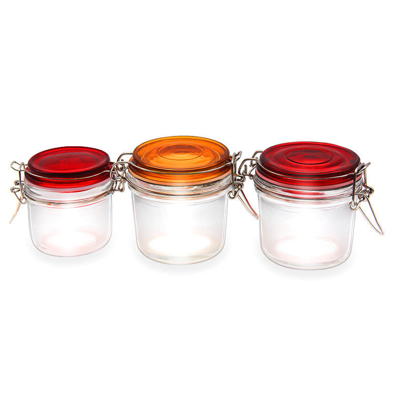 Granel de alta calidad150ml 200ml 250ml Jar de vidrio redondo para almacenamiento de james de miel Pepinillos con tapa alta